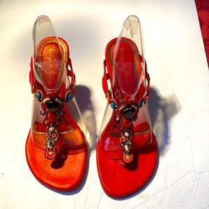 Diego De Lucca never worn orange Jeweled sandals